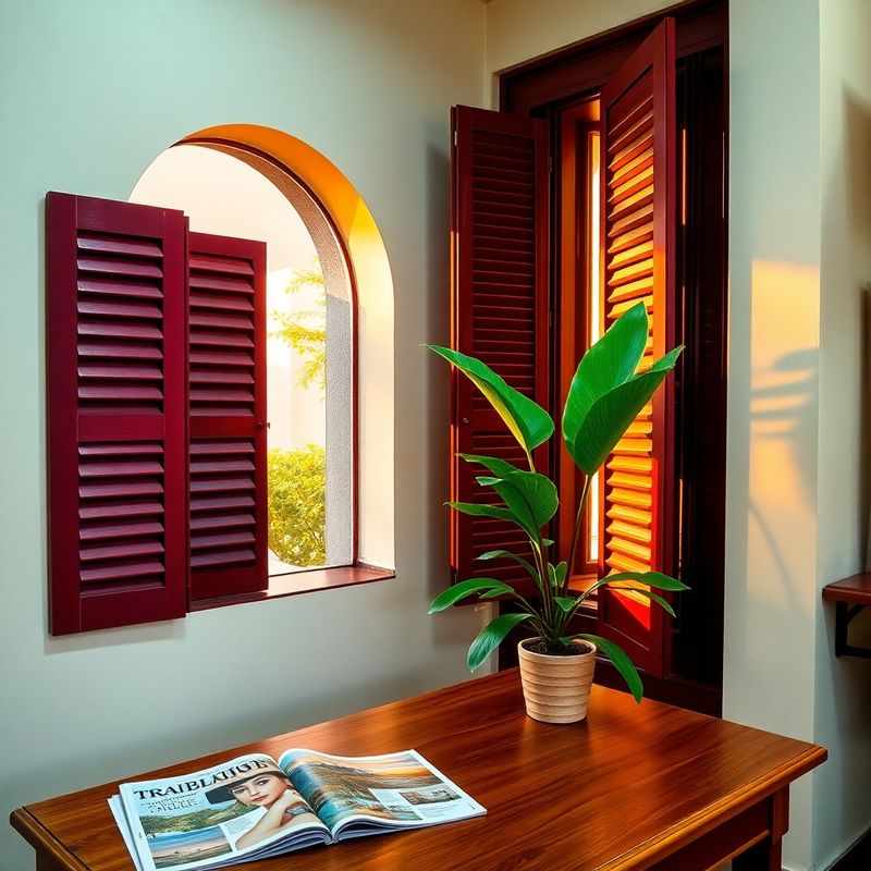 Interior del atelier de Nuevo Estudio en Getsemaní, con paredes color crema y acentos borgoña